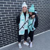 Two Tone Merino Wool Beanie - Teal