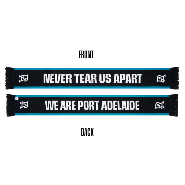 Port Adelaide Never Tear Us Apart Scarf - Black