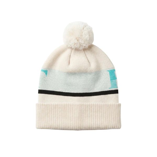 Two Tone Merino Wool Beanie - Cream