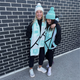 Two Tone Merino Wool Scarf - Teal