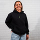 Pear Box Fit Fleece Hoodie - Black