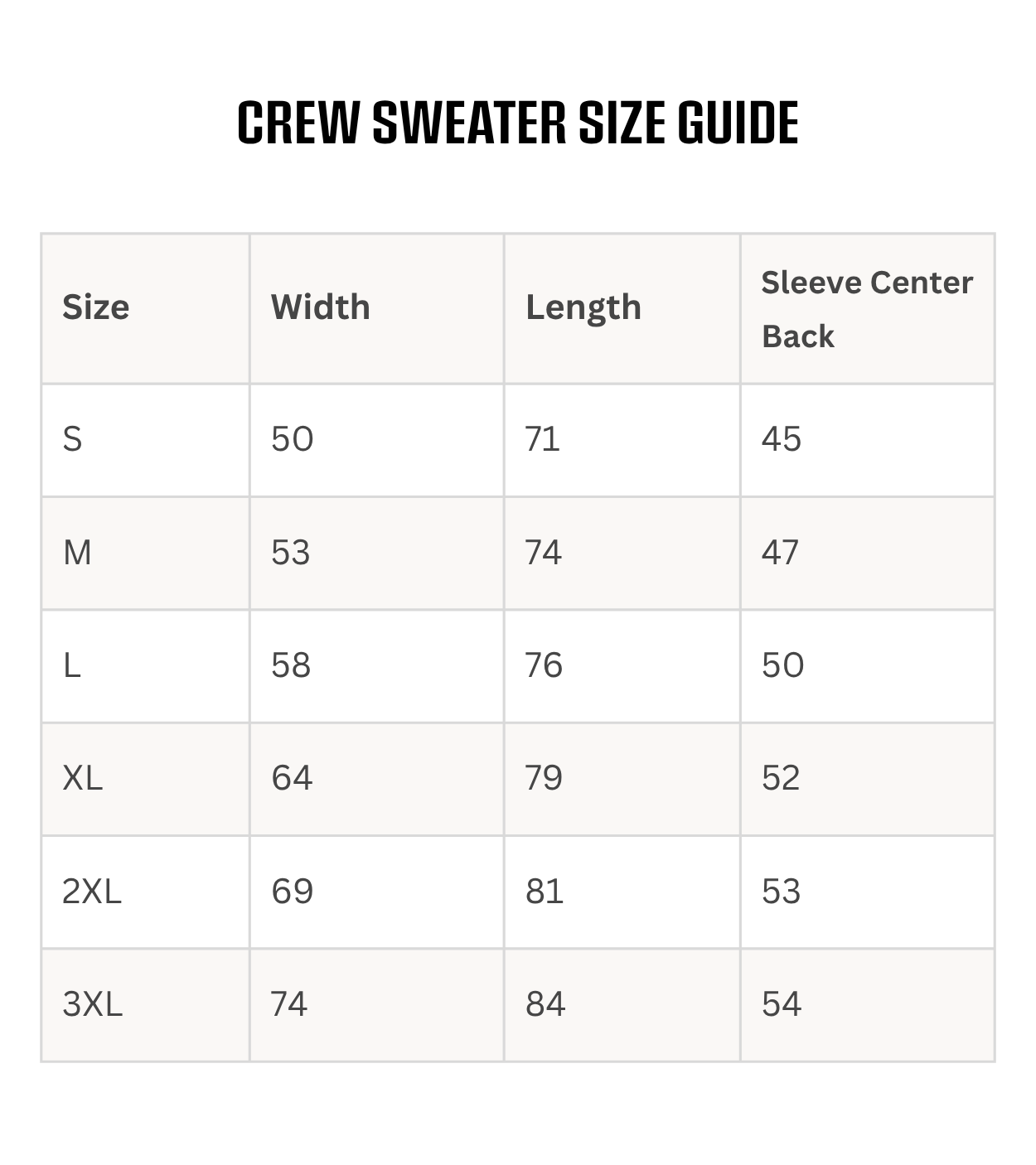 Size Guide