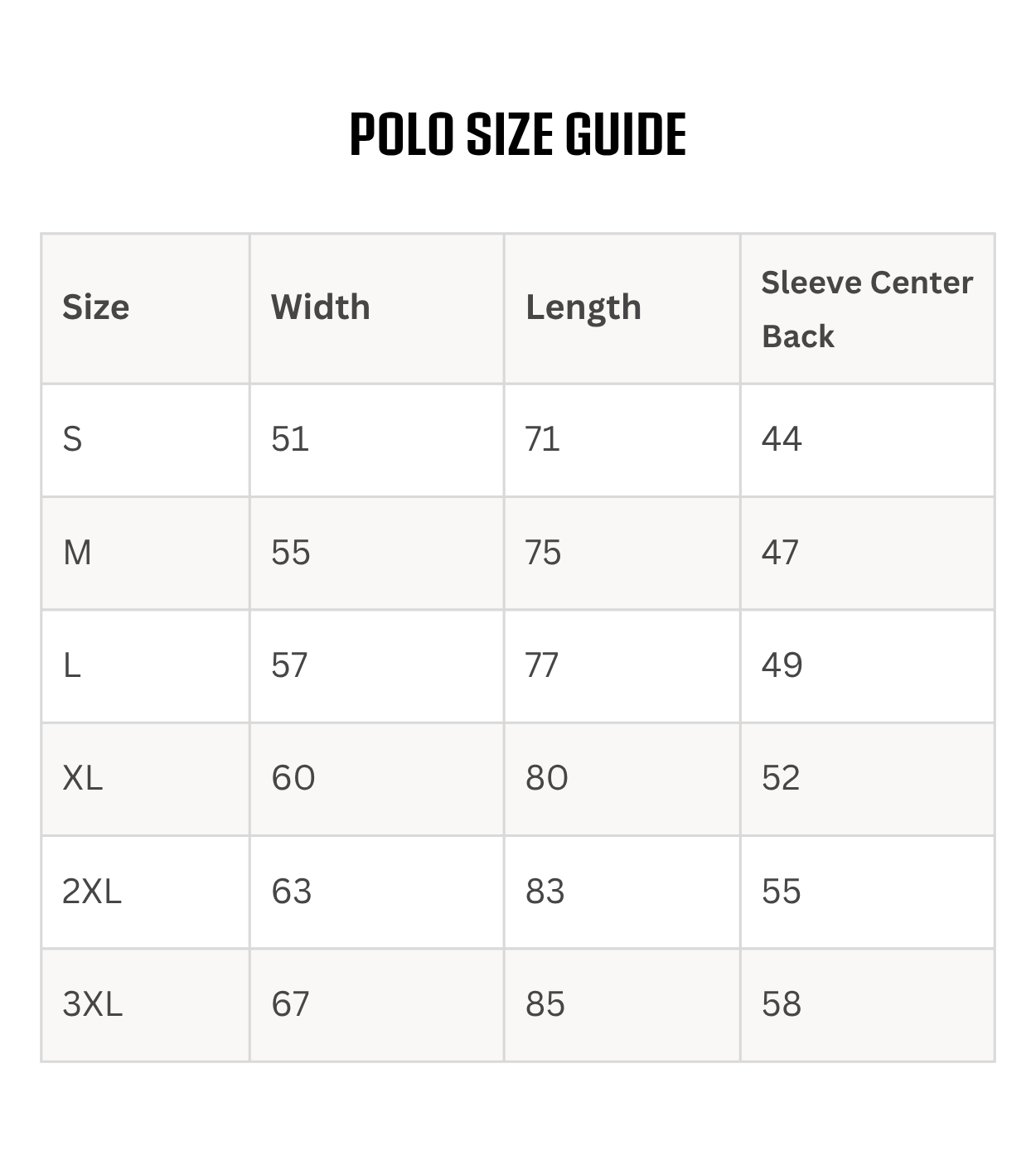 Size Guide
