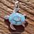 Large Opal Sea Turtle Pendant - Blue Opal