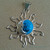 Sun & Moon Pendant in Dark Turquoise