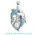Larimar Dolphins w Pearl Ball Pendant - Large  |  Sterling Silver & Larimar Beach Jewelry