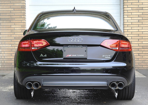 AWE Tuning Audi B8 A4 Touring Edition Exhaust - Quad Tip Polished Silver Tips