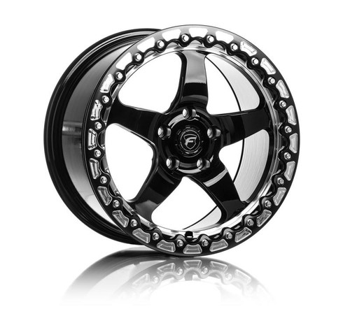 Forgestar F001 17X10 D5 Beadlock 5X120 ET45 BS7.3 Gloss Black w/ Machine Lip 78.1