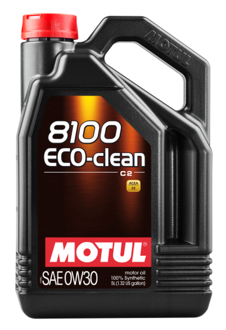 Motul 5L Synthetic Engine Oil 8100 0W30 4x5L ECO-CLEAN  ACEA C2 API SM ST.JLR 03.5007 - Case of 4