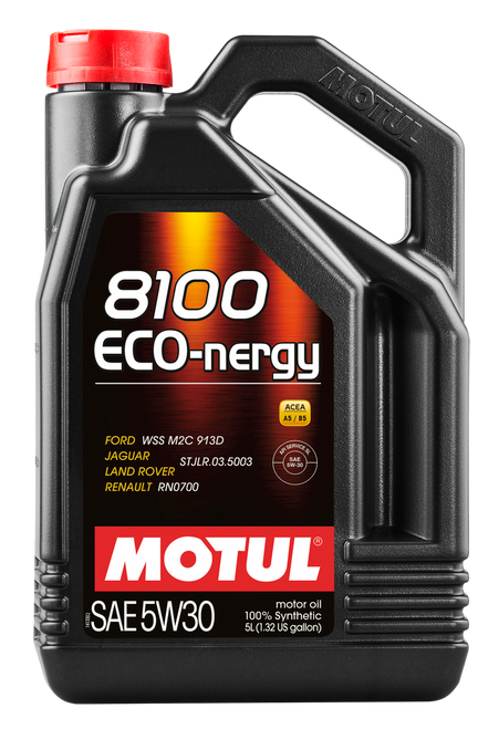 Motul 5L Synthetic Engine Oil 8100 5W30 ECO-NERGY - Ford 913C - Case of 4