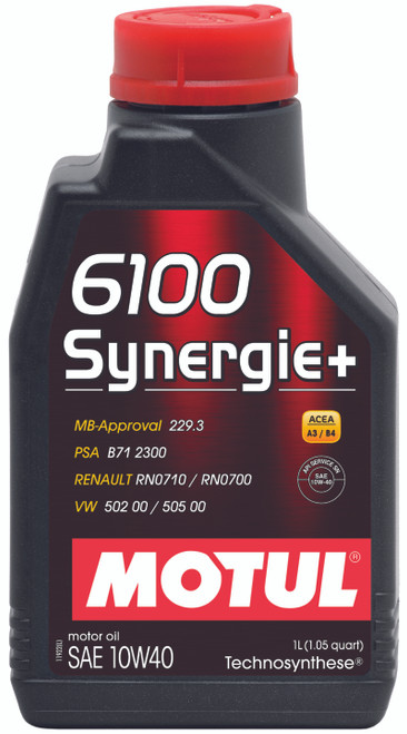 Motul 1L Technosynthese Engine Oil 6100 SYNERGIE+ 10W40 - 1L - Case of 12