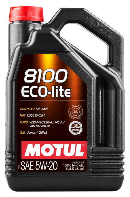 Motul 5L Synthetic Engine Oil 8100 5W20 ECO-LITE - Case of 4