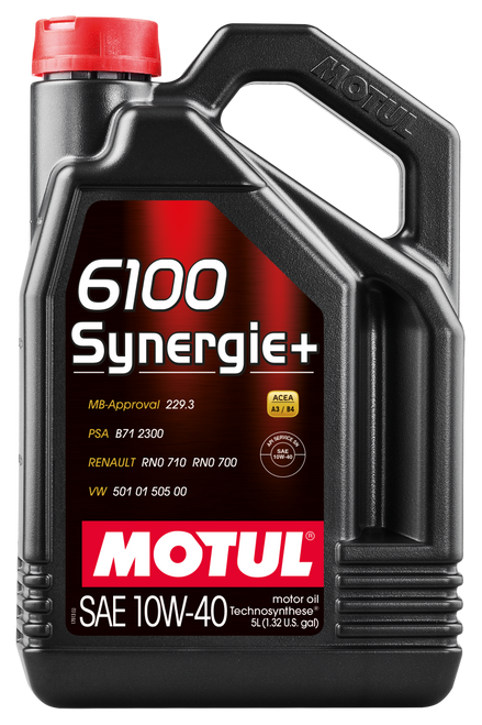 Motul 5L Technosynthese Engine Oil 6100 SYNERGIE+ 10W40 4X5L - Case of 4