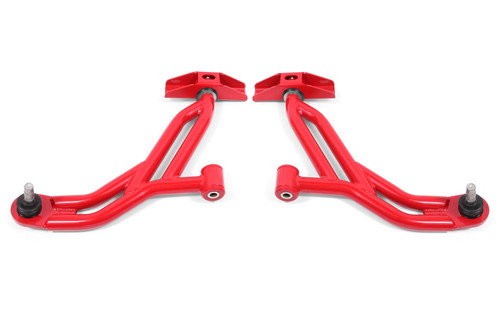 BMR Suspension 05-14 Ford Mustang Lower A-Arms - Red - Non-Adjustable