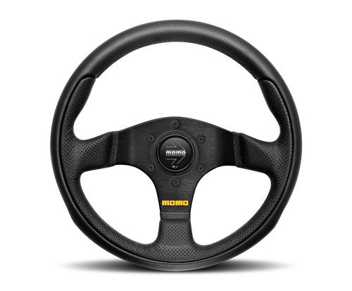 Momo Team Steering Wheel 280 mm - 4 Black Leather/Black Spokes