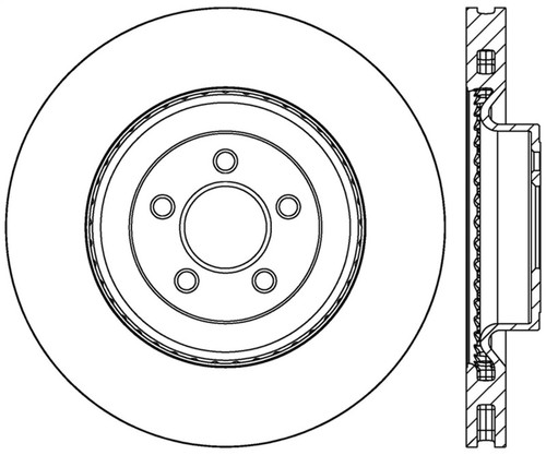 StopTech 2015 Ford Mustang GT w/ Brembo Brakes Right Front Slotted Brake Rotor