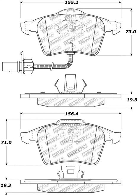 StopTech Street Touring 1/05-09 Audi A4/A4 Quattro Front Brake Pads