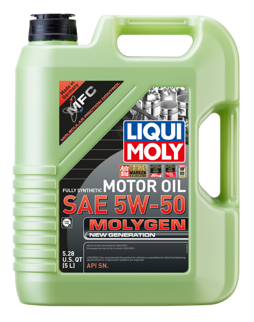 LIQUI MOLY 5L Molygen New Generation Motor Oil 5W50 - Case of 4