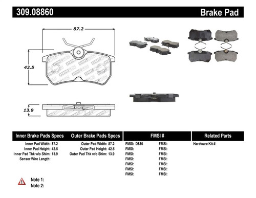 StopTech Performance Brake Pads 309.08860