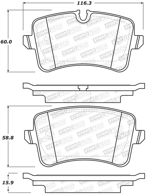 StopTech Street Brake Pads - Rear 308.15470