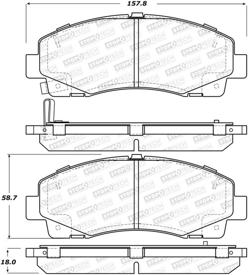 StopTech Street Brake Pads - Front 308.15840