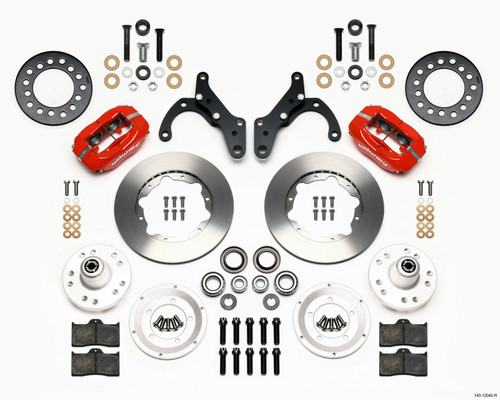 Wilwood Forged Dynalite Front Kit 11.00in Red 69-70 Impala Drum/Disc 69-82 Vette