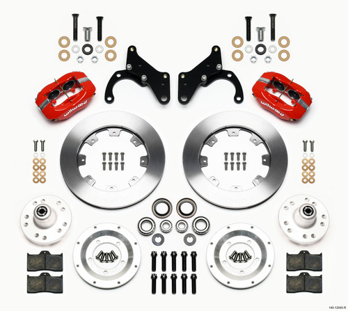 Wilwood Forged Dynalite Front Kit 12.19in Red 69-70 Impala Drum/Disc 69-82 Vette