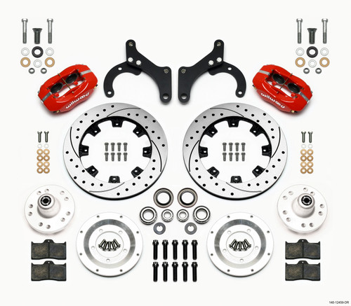 Wilwood Forged Dynalite Front Kit 12.19in Drilled Red 59-64 Chevy Impala / 63-64 Corvette
