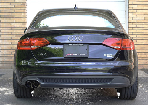 AWE Tuning Audi B8 A4 Touring Edition Exhaust - Single Side Diamond Black Tips