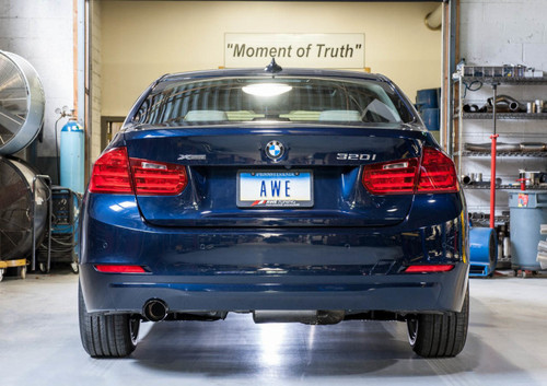 AWE Tuning BMW F30 320i Touring Edition Exhaust & Performance Mid Pipe - Diamond Black Tip (90mm)