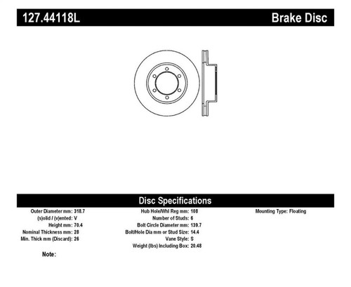 StopTech 00-06 Toyota Tundra / 01-07 Toyota Sequoia Front Left Slotted & Drilled Rotor