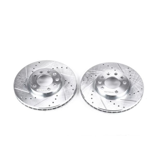 Power Stop 03-11 Saab 9-3 Front Evolution Drilled & Slotted Rotors - Pair