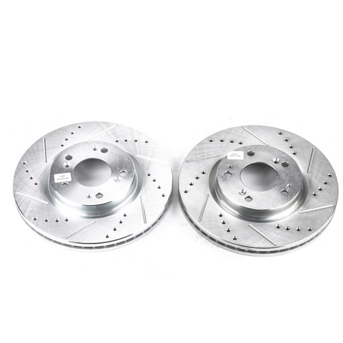 Power Stop 06-12 Mitsubishi Eclipse Front Evolution Drilled & Slotted Rotors - Pair