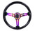 NRG Reinforced Steering Wheel (350mm / 3in. Deep) Blk Multi Color Flake w/ Neochrome Center Mark