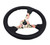 NRG Reinforced Steering Wheel (350mm / 3in. Deep) Blk Leather Floral Dipped w/ Blk Baseball Stitch