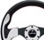 NRG Reinforced Steering Wheel (320mm) Blk w/White Trim & 4mm 3-Spoke