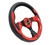 NRG Reinforced Steering Wheel (320mm) Blk w/Red Trim & 5mm 3-Spoke