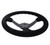 NRG Reinforced Steering Wheel (350mm / 3in. Deep) Blk Suede/Blk Bball Stitch w/5mm Matte Black Spoke