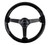 NRG Reinforced Steering Wheel Classic Wood Grain (350mm / 3in. Deep) Matte Black Solid 3-Spoke