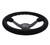 NRG Reinforced Steering Wheel (350mm / 3in. Deep) Blk Suede/Red BBall Stitch w/5mm Matte Blk Spokes