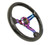 NRG Carbon Fiber Steering Wheel (350mm / 1.5in. Deep) Neochrome 3-Spoke Design w/Slit Cuts