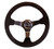 NRG Reinforced Steering Wheel (350mm / 3in. Deep) Blk Suede w/Blk BBall Stitch (Odi Bakchis Edition)