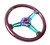 NRG Classic Wood Grain Steering Wheel (350mm) Purple Pearl Paint w/Neochrome 3-Spoke Center