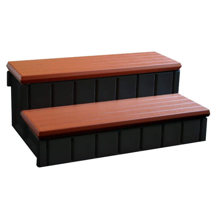 Spa Step with Storage Redwood