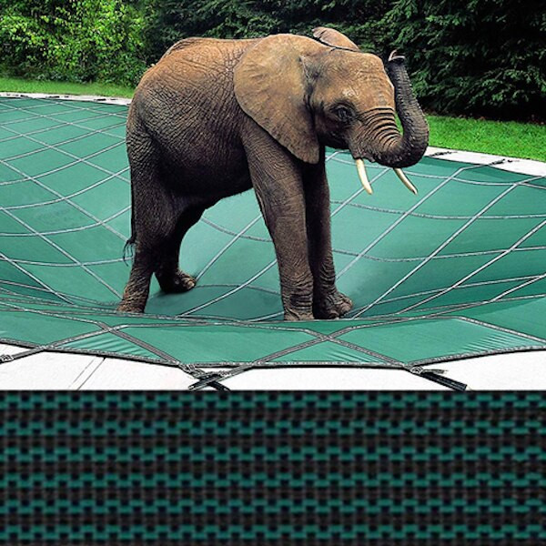Loop-Loc Green Mesh Pool Cover w/ Center End Step - Thumbnail 3