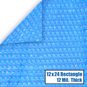 12' x 24' Rectangle Blue Solar Cover 12 Mil 5 Year Warranty