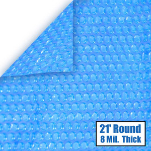 21' Round Blue Solar Cover 8 Mil 3 Year Warranty