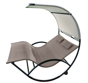 Vivere Double Chaise Aluminum Rocker - Cocoa