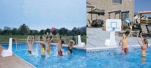 DunnRite Pool Sport Combo Pool Basketball & Volleyball Game Set DunnRite Pool Sport Combo Pool Basketball & Volleyball Game Set