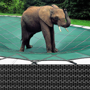 Loop-Loc - 20 x 41 Gray Mesh Rectangle Safety Cover for Inground Pools